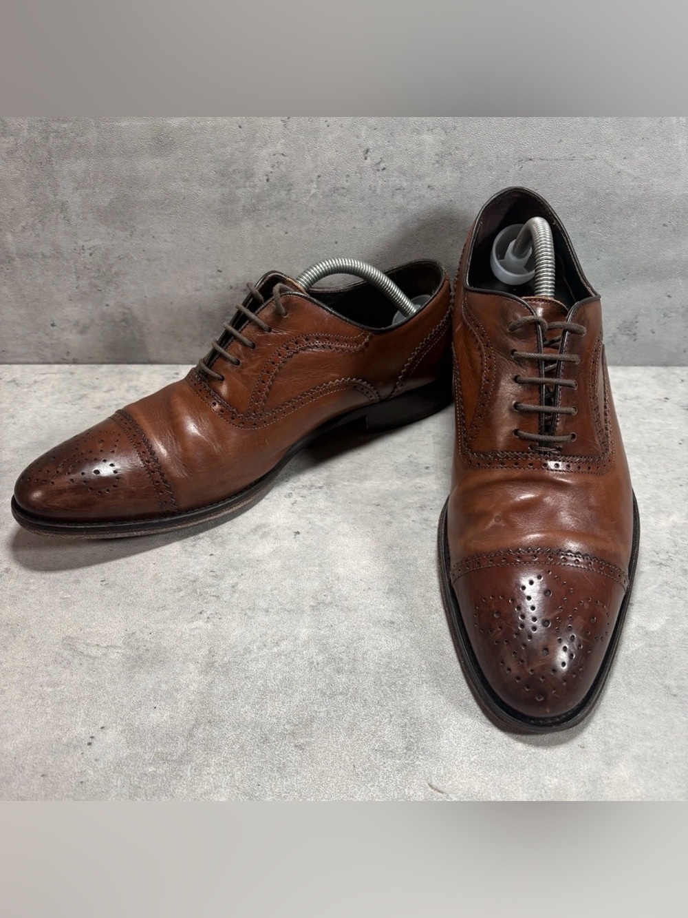 To Boot New York Adam Derrick Brown Cap Toe Oxford‎ Dress Italy Shoes Men’s 8.5